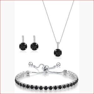 18K Gold Plated Cubic Zirconia Bridesmaid Jewelry Set for Wedding Prom